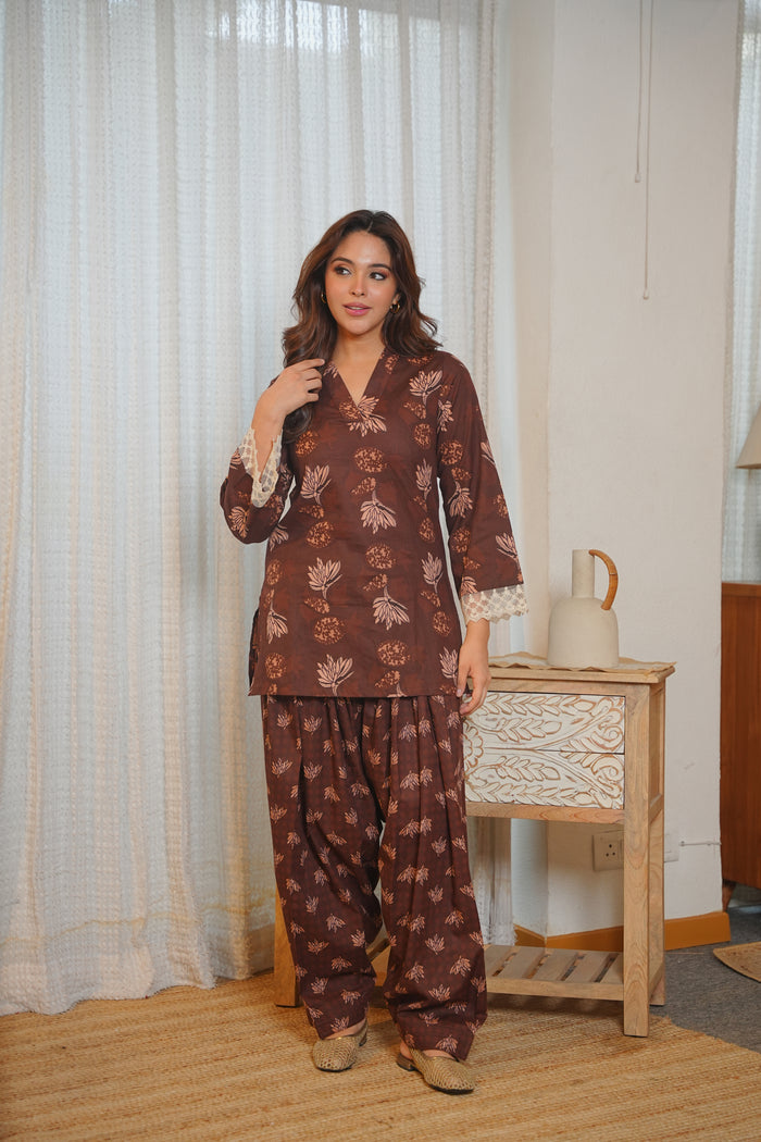 Apricot Farshi Salwar Set