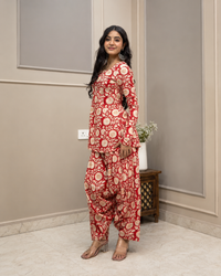 Red Floral Jaal Farshi Set