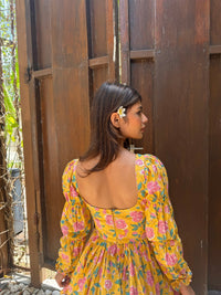 Yellow Floral Summer Dress