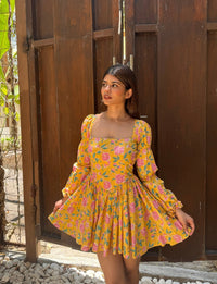 Yellow Floral Summer Dress